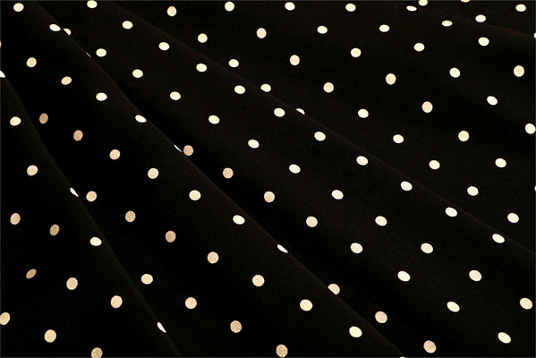 Black, White Silk Polka Dot Fabric - Crepe Se Omnibus Micro Pois 20190