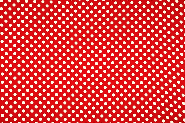 Red, White Silk Satin Polka Dot Fabric - Raso Se Ominibus Pois 201303