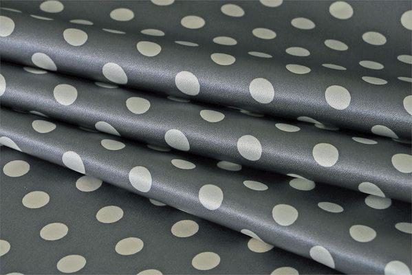 Grey silk crepe back satin polka dot fabric ST000062 - new tess