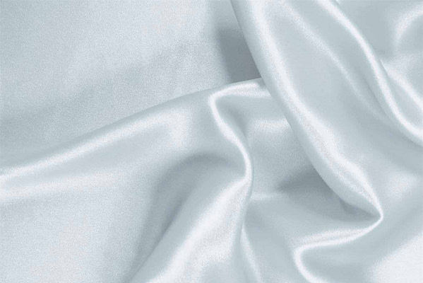 Light blue silk crêpe back satin fabric for dressmaking