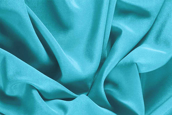 Wave Blue Silk Crêpe de Chine Apparel Fabric
