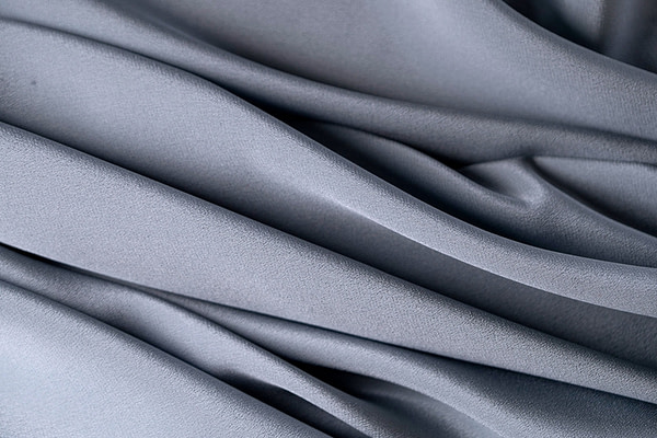 Avio blue silk crepe de chine fabric for couture | new tess