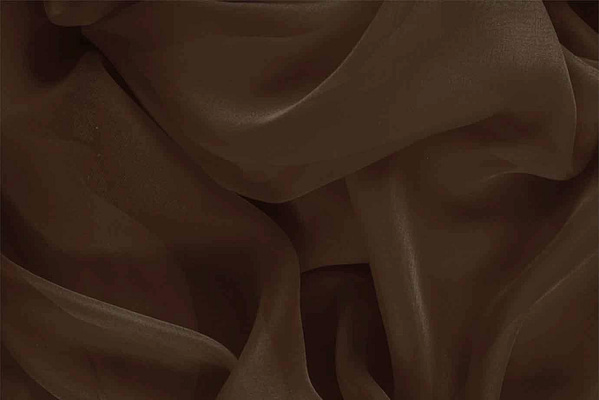 Tissu Couture Chiffon Marron d'écorce en Soie