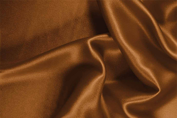 Caramel Brown Silk Crêpe Satin Apparel Fabric