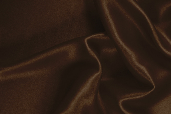 Tissu Couture Satin stretch Marron chocolat en Soie, Stretch