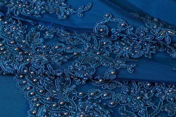 Tissu Rebrode Perlinato 004 Bleu en Polyester