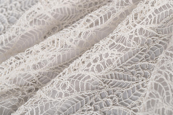 Precious macramé southace lace in ecru colour | new tess bridal fabric