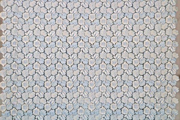 Tissu Macrame' 000500 Blanc, Bleu en Polyester