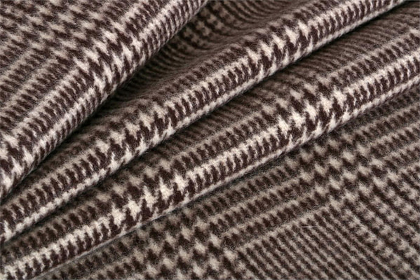 Beige, Brown Tartan Wool-blend Coating Fabric - Principe di Galles 000