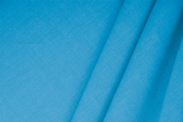 Turquoise Blue Linen, Stretch, Viscose Linen Blend Apparel Fabric