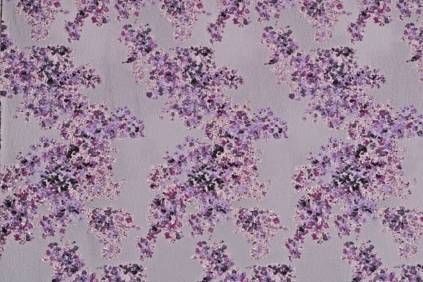 Purple Flowers Woven Fabric - Jacquard Coupe' 001