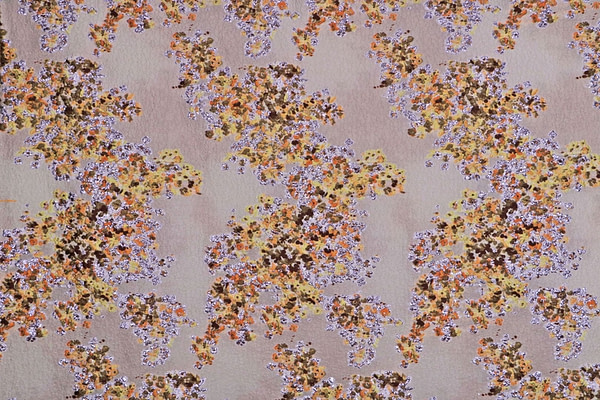 Orange, Yellow Flowers Woven Fabric - Jacquard Coupe' 003