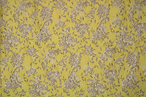 Yellow Flowers Woven Fabric - Jacquard Coupe' 003