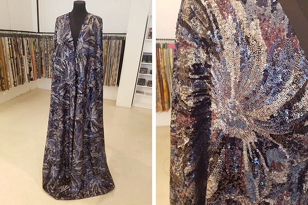 Floral sequined tulle fabric | new tess