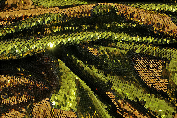 Tessuto Paillettes 000016 Giallo, Verde per Abbigliamento