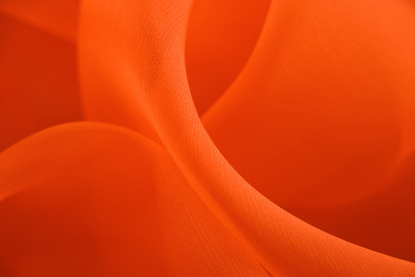 Tissu Couture Chiffon Orange corail en Soie