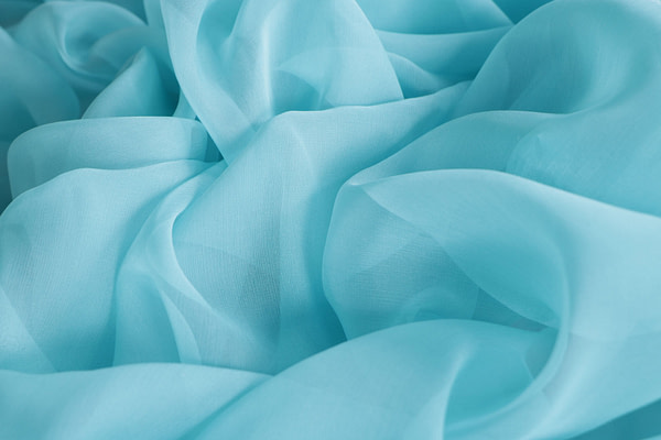 Tissu Couture Chiffon Bleu vague en Soie