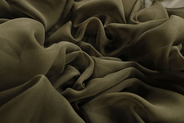 Army green chiffon silk fabric | new tess