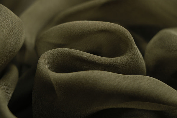 Army green chiffon silk fabric | new tess