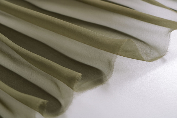 Army green chiffon silk fabric | new tess