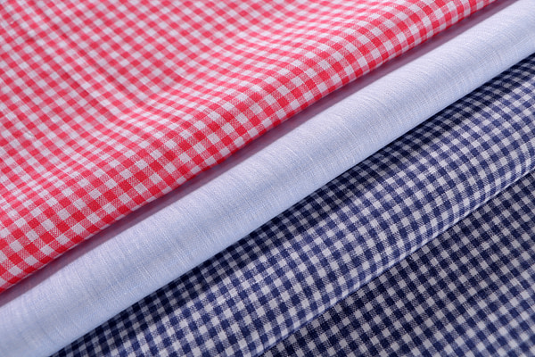 Plain and checkered pure linen fabrics for summer dress - new tess
