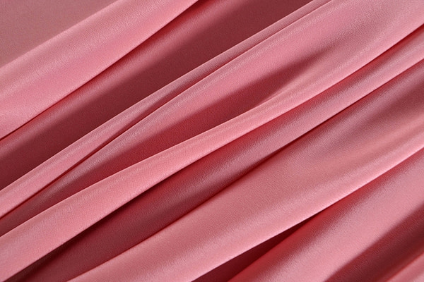 Tissu Couture Crêpe de Chine Rose blush en Soie