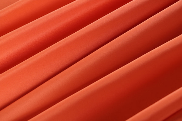 Lobster orange stretch silk crepe de chine fabric | new tess
