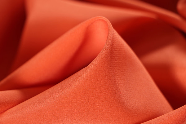 Lobster orange stretch silk crepe de chine fabric | new tess
