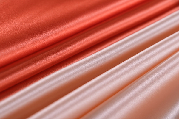 Orange crêpe silk satin fabric | new tess