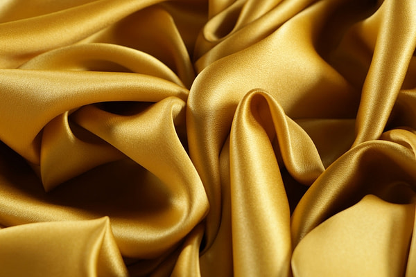 Oil yellow crêpe back satin fabric | new tess