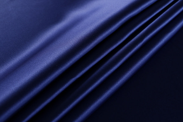 Sapphire blue crêpe back satin fabric in pure silk | new tess