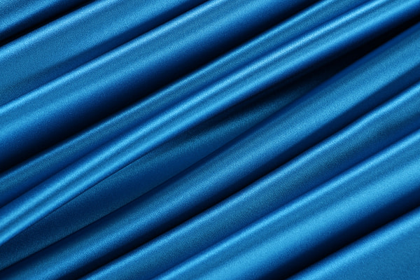 Tissu Couture Crêpe Satin Bleu portofino en Soie