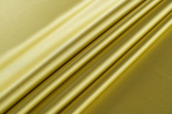 Acid green crêpe back satin fabric in pure silk | new tess