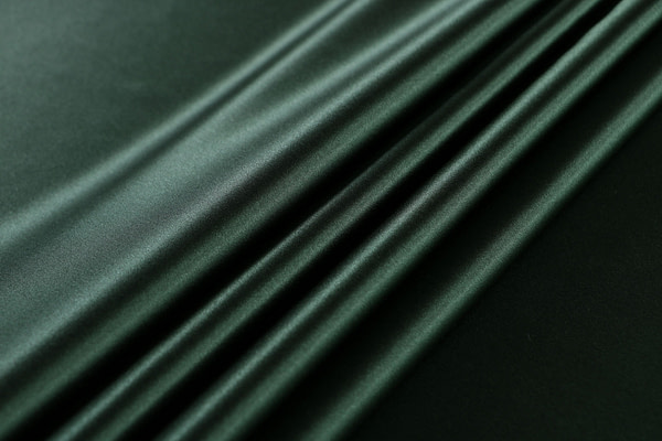 Shaded Spruce green crêpe back satin fabric in pure silk | new tess