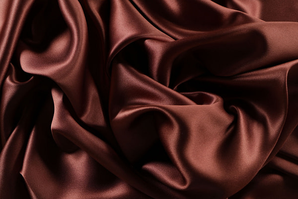 Tissu Couture Crêpe Satin Marron noyer en Soie