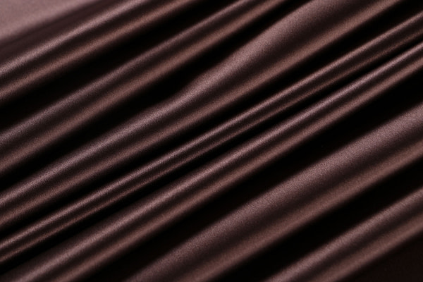 Dark brown crêpe back satin fabric in pure silk | new tess