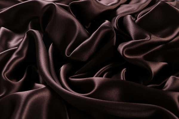 Dark brown crêpe back satin fabric in pure silk | new tess