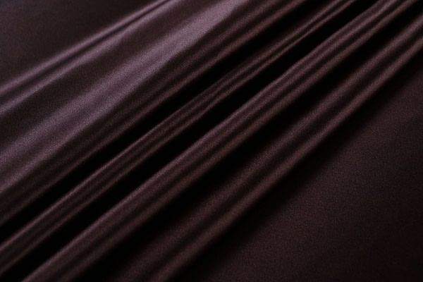 Cofee brown crêpe back satin fabric in pure silk | new tess