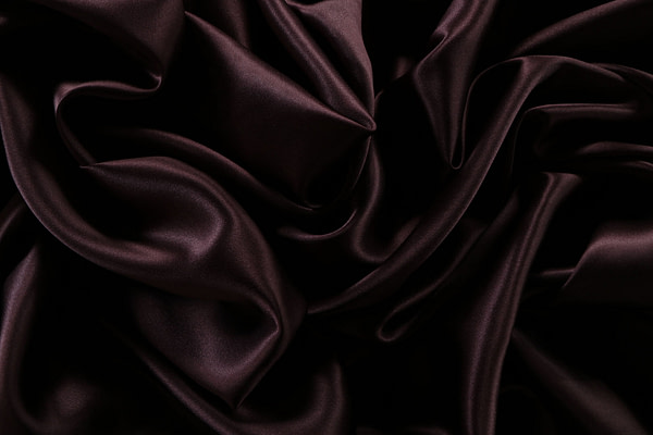 Cofee brown crêpe back satin fabric in pure silk | new tess