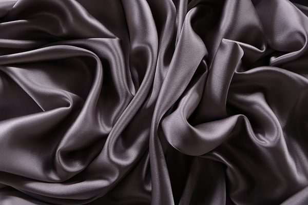 Tessuto Crepe Satin Argento per Abbigliamento