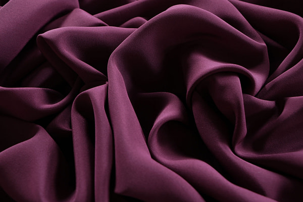 Aubergine purple crêpe de chine fabric | new tess
