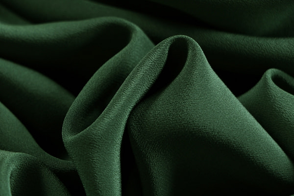 Spruce green crêpe de chine silk fabric | new tess