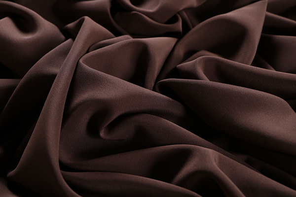 Dark brown crêpe de chine fabric | new tess