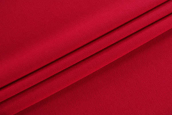 Tissu Couture Crêpe de laine Rouge campari en Laine