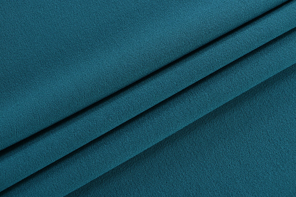 Peacock blue wool crêpe fabric | new tess