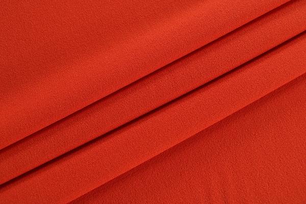 Tissu Couture Crêpe de laine Marron corail en Laine