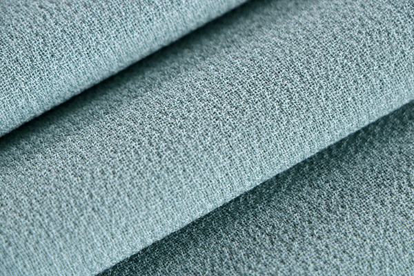 Opal blue double-faced wool crepe fabric | new tess