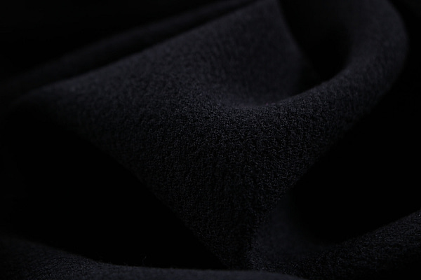 Tessuto doppia crepella di lana biologica nero | new tess