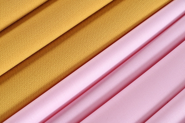 Saffron yellow polyester crepe microfibre fabric | new tess