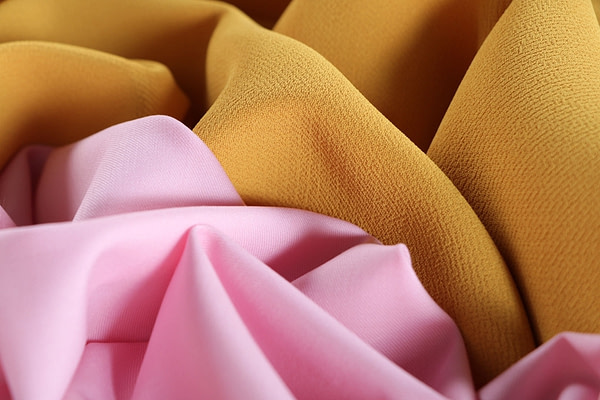 Saffron Yellow Polyester Crêpe Microfiber Apparel Fabric